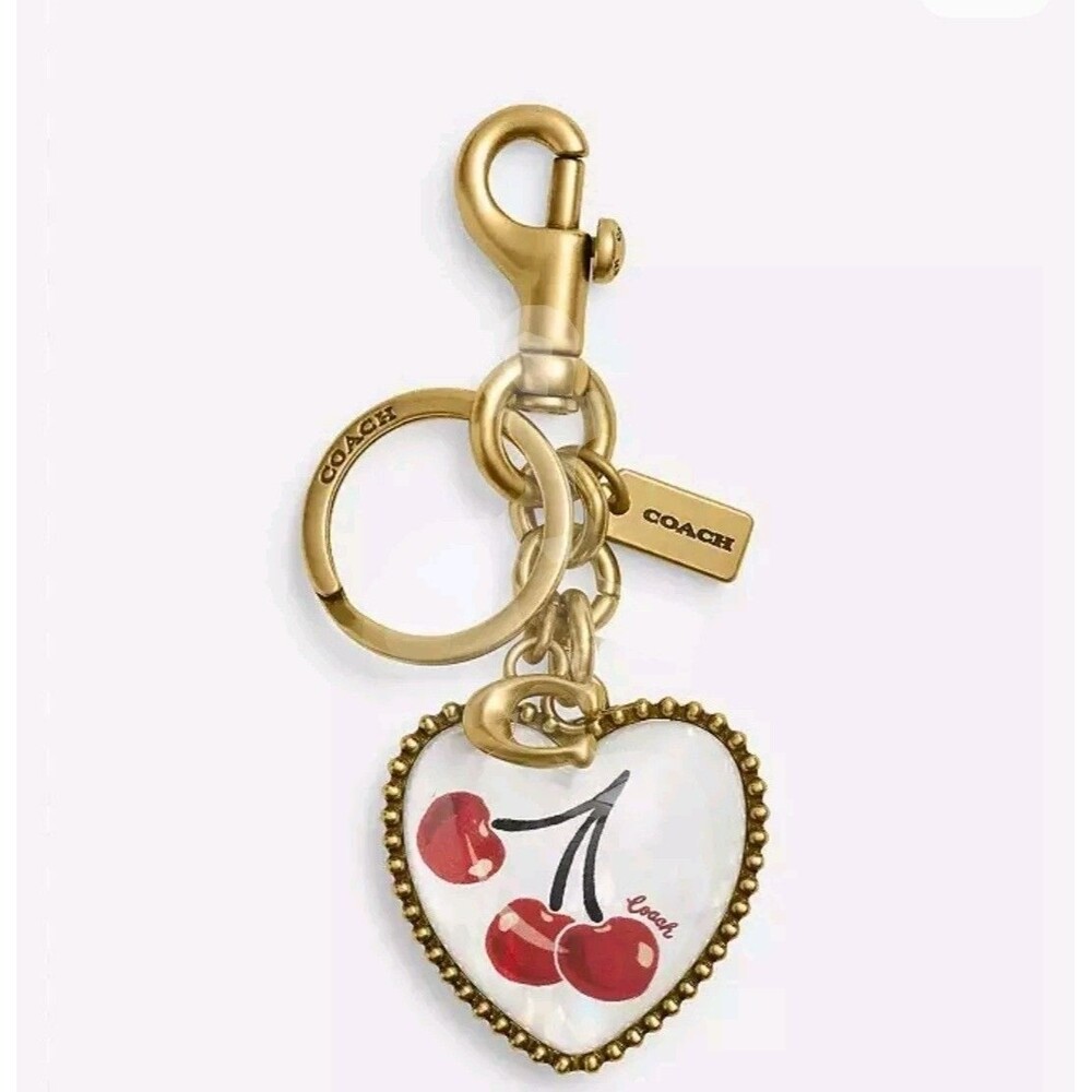 Coach Heart Cherry Cherries Bag Charm - NWT